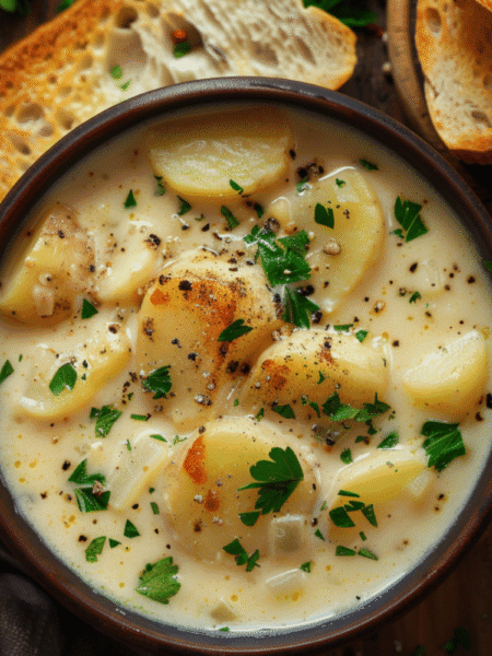 Cheddar Garlic Herb Potato Soup Recipe
