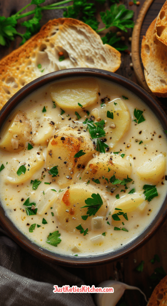 Cheddar Garlic Herb Potato Soup Recipe