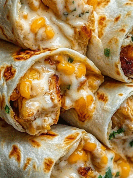 Cheesy Garlic Chicken Wraps Recipe