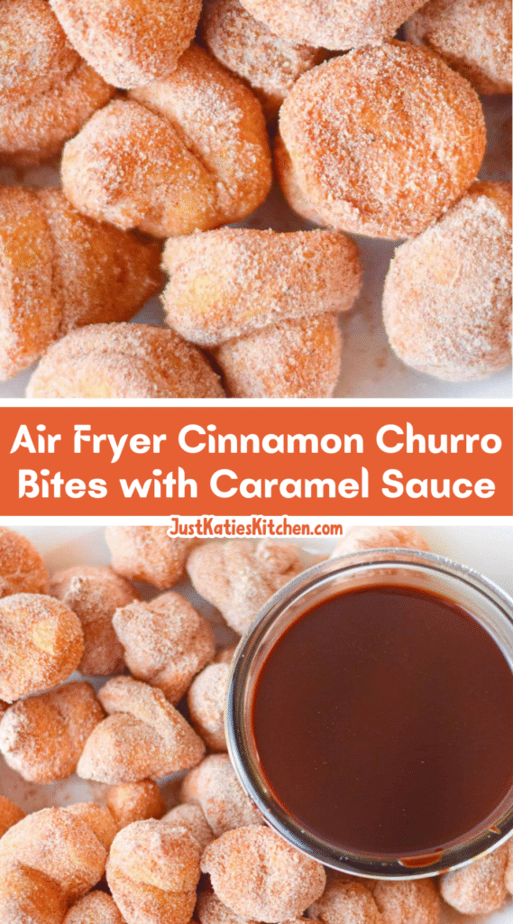 Air Fryer Cinnamon Churro Bites with Caramel Sauce
