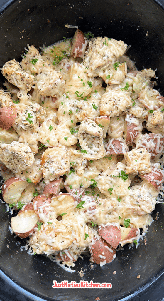 Crockpot Garlic Parmesan Chicken and Potatoes Recipe