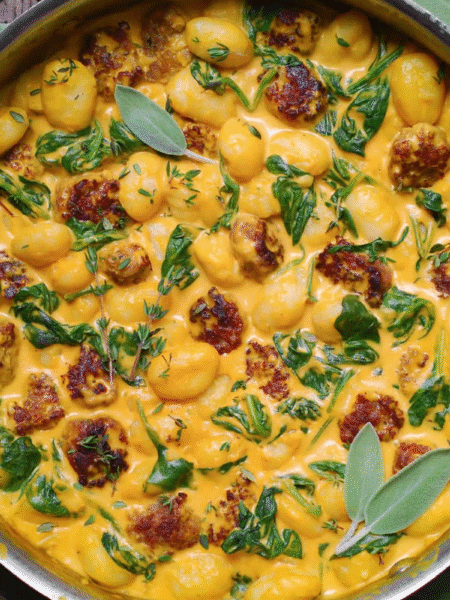 Creamy Pumpkin Gnocchi with Sausage Recipe