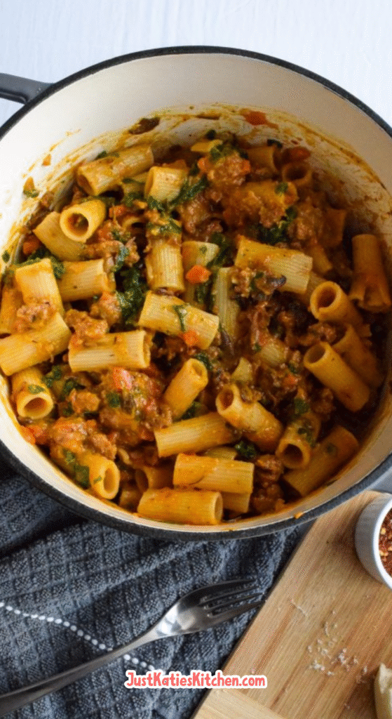 Creamy Rigatoni with Butternut Squash and Spicy Sausage Recipe