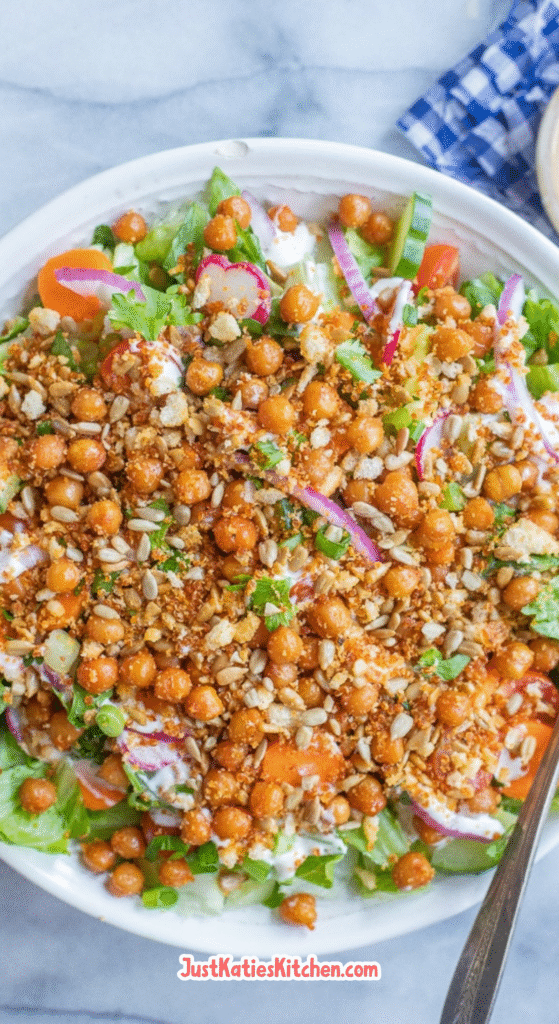 Crispy Cucumber Chickpea Ranch Salad Recipe