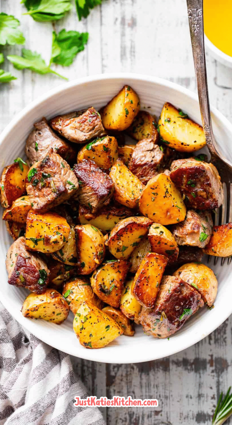 Garlic Butter Steak Bites & Crispy Potatoes Recipe