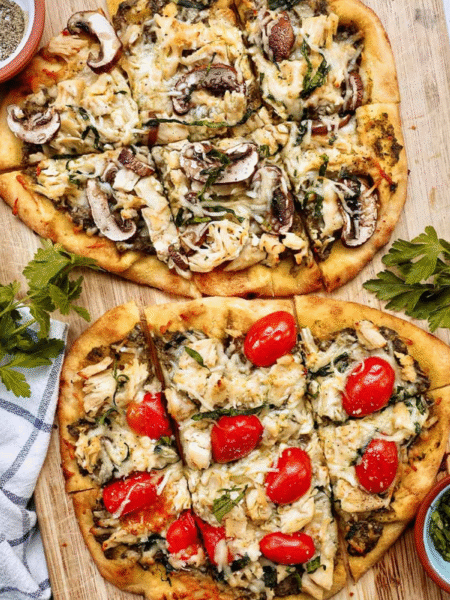 Pesto Chicken Flatbread Recipe