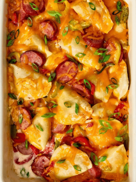 Pierogi Casserole with Kielbasa Recipe