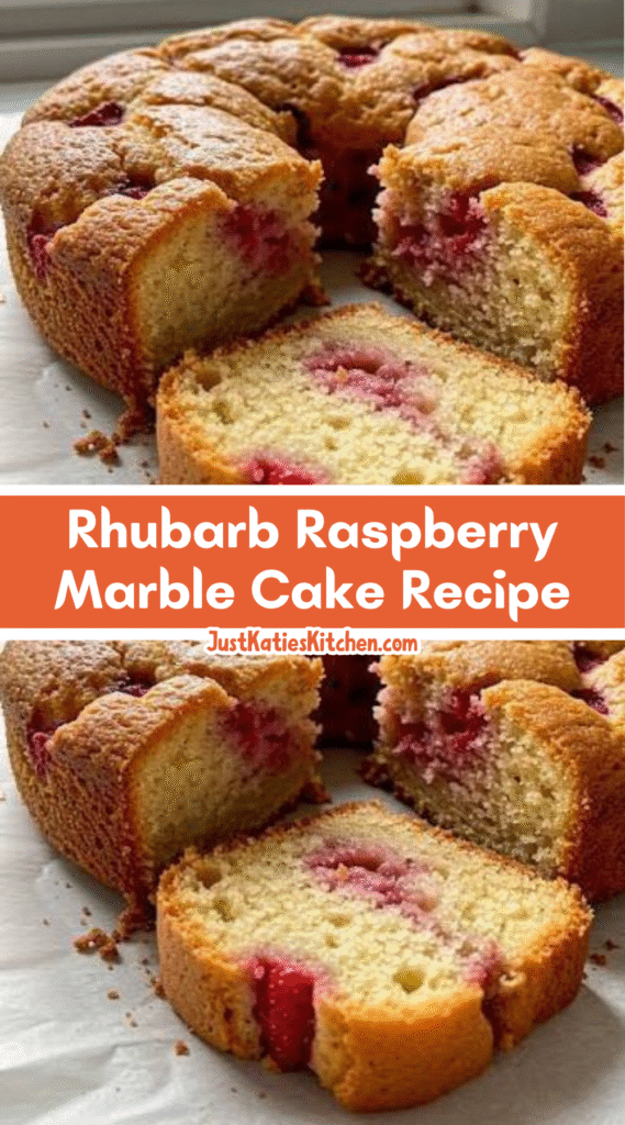Rhubarb Raspberry Marble Cake Recipe
