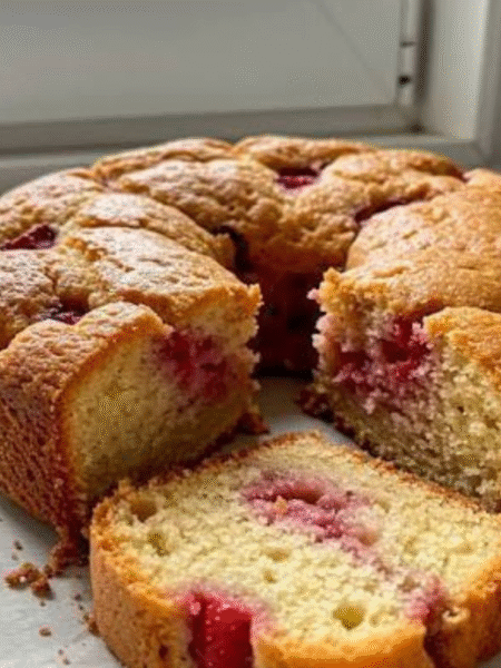Rhubarb Raspberry Marble Cake Recipe