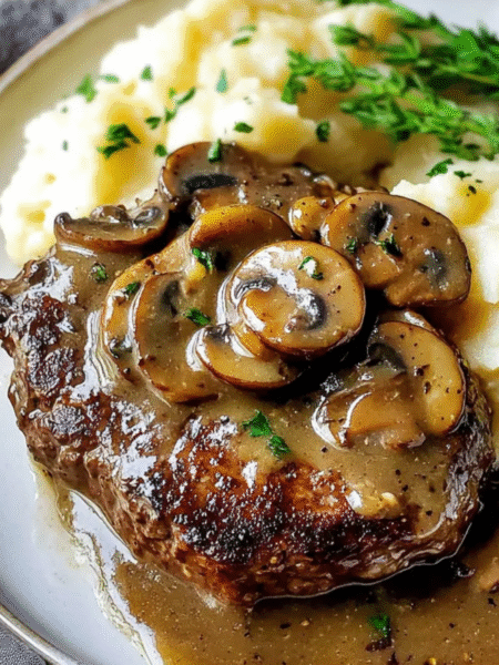 Bobby Flay Salisbury Steak Recipe ( With Mushroom Gravy)