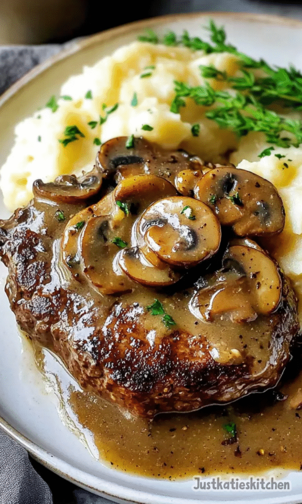 Bobby Flay Salisbury Steak Recipe ( With Mushroom Gravy)