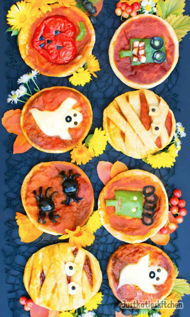 Easy Mini Halloween Pizzas Recipe