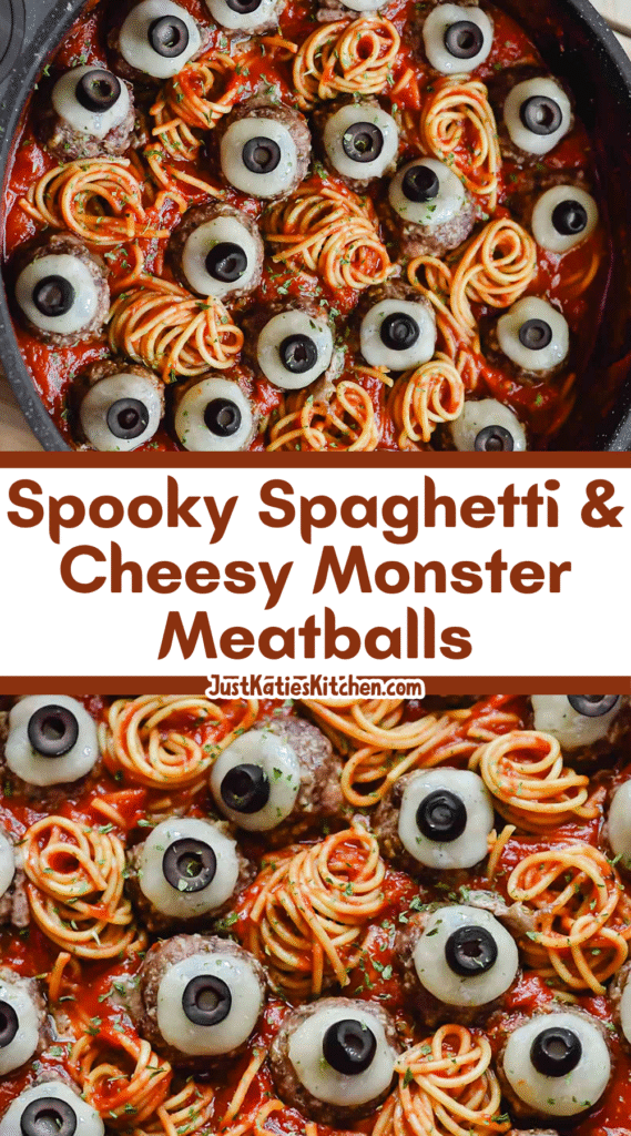 Spooky Spaghetti & Cheesy Monster Meatballs Recipe