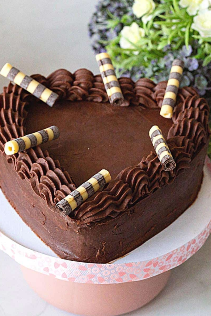Chocolate Fudge Heart Cake Recipe
