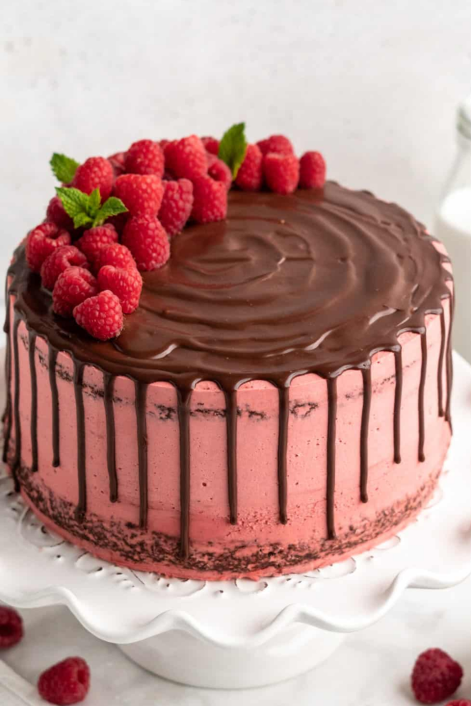 Dark Chocolate Raspberry Cake Recipe