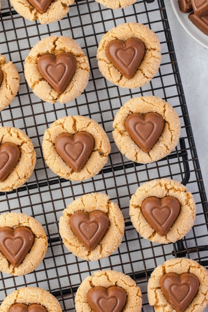 Peanut Butter Chocolate Heart Cookies