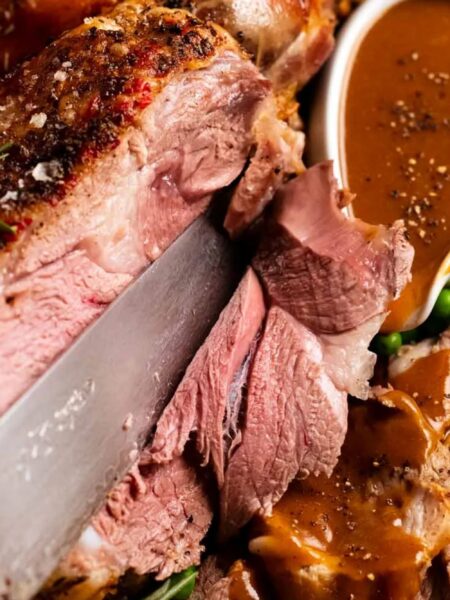 Roast Lamb Leg with Gravy Recipe