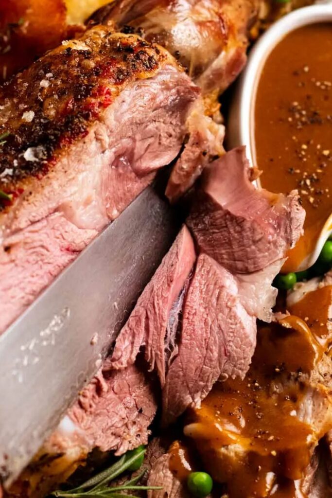 Roast Lamb Leg with Gravy Recipe